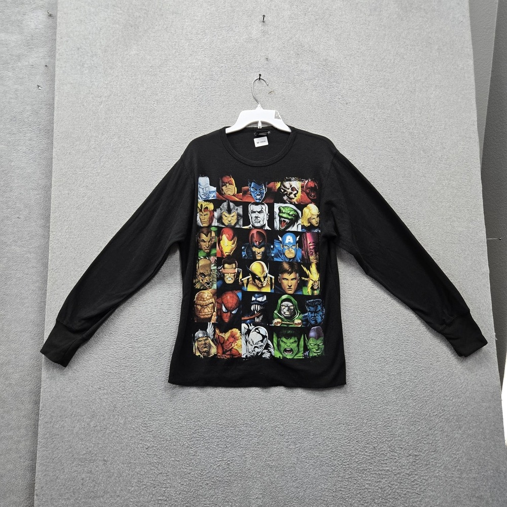VINTAGE Mad Engine x Marvel Men Shirt M Black Graphic Superheroes Logo Y2K